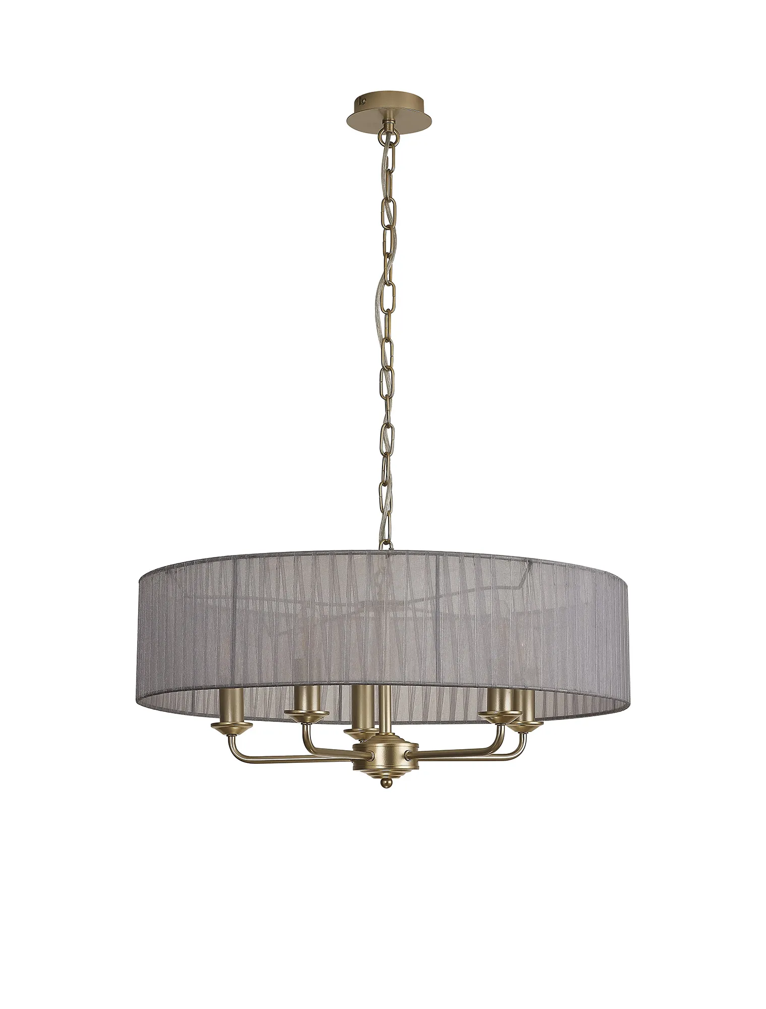 Banyan 45cm 3 Light Pendant Champagne Gold; Grey DK0966  Deco Banyan CG GR